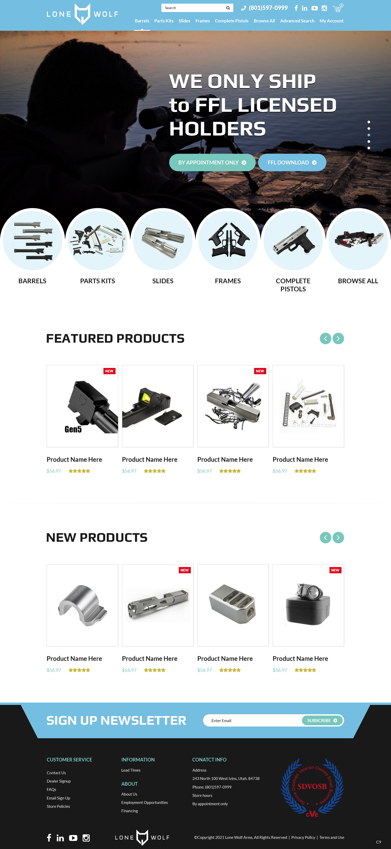 Web Design by pb for LoneWolf Firearms  | Design #26173851
