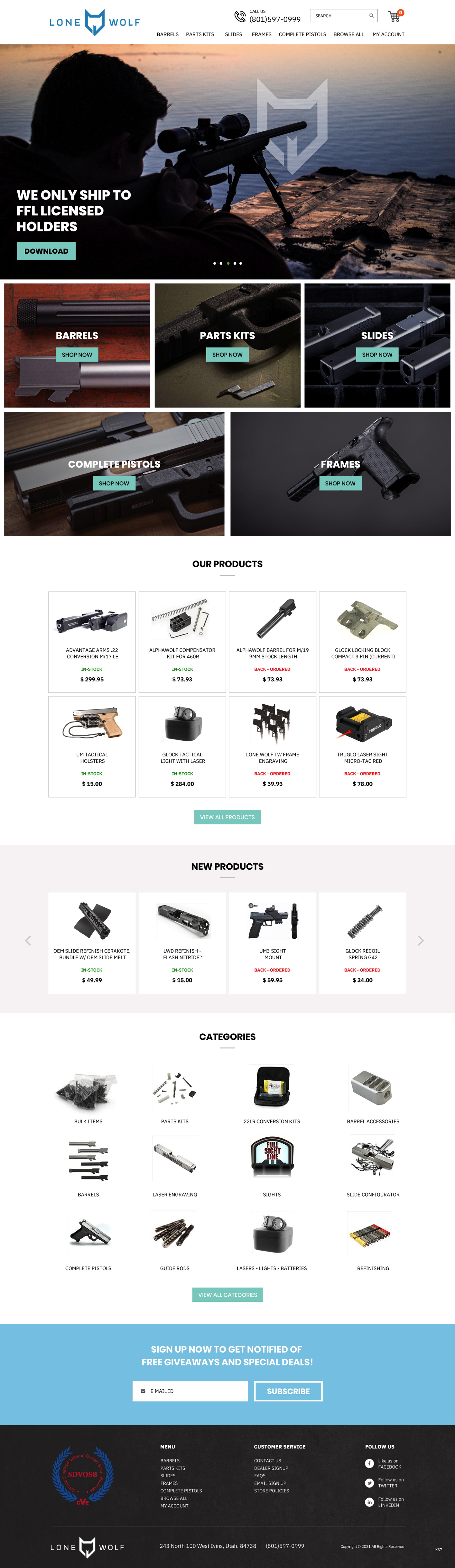 Web Design by pb for LoneWolf Firearms  | Design #26173853