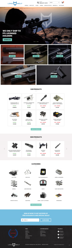 Web Design by pb for LoneWolf Firearms  | Design: #26173853