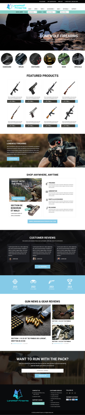 Web Design by Titan Eagle for LoneWolf Firearms  | Design: #26178133