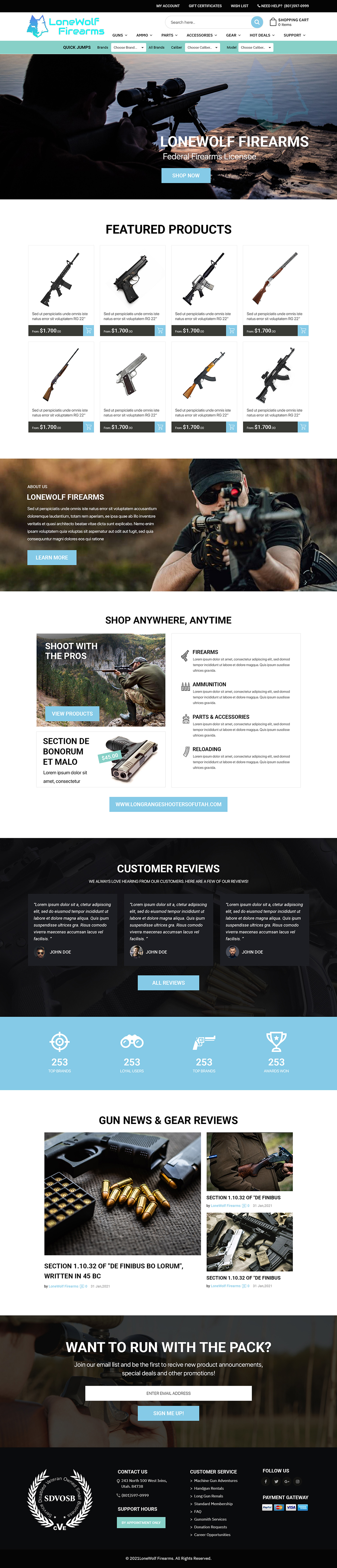 Web Design by Titan Eagle for LoneWolf Firearms  | Design #26179538