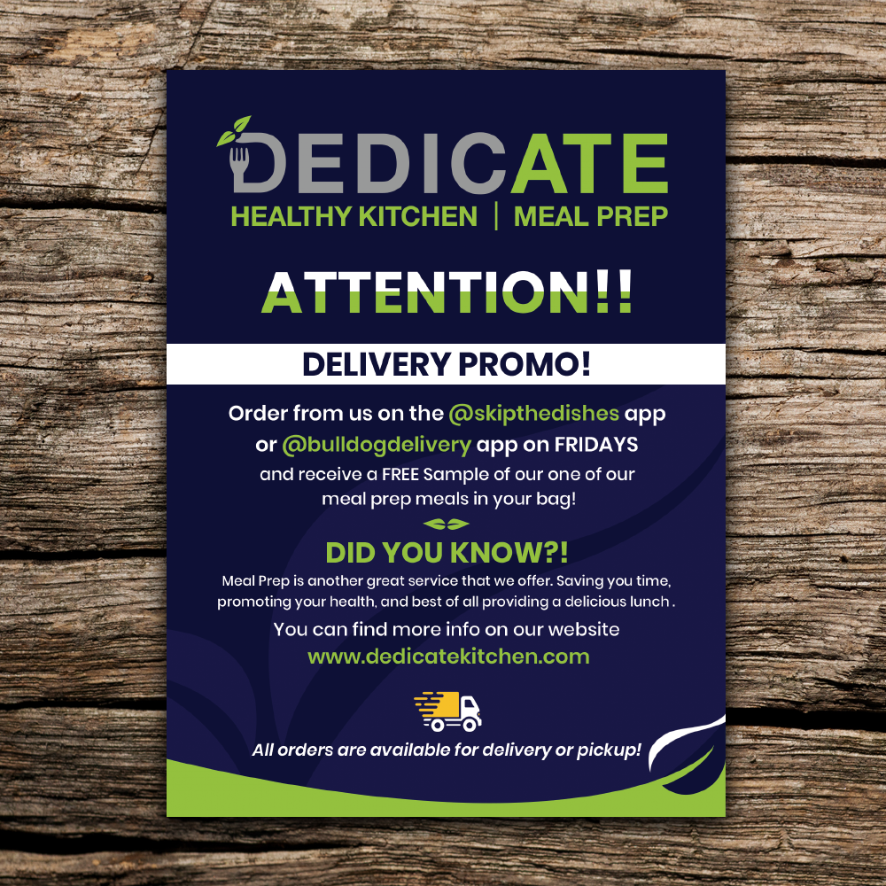 Flyer Design by Sandaruwan for DEDICATE Healthy Kitchen | Design #26186792