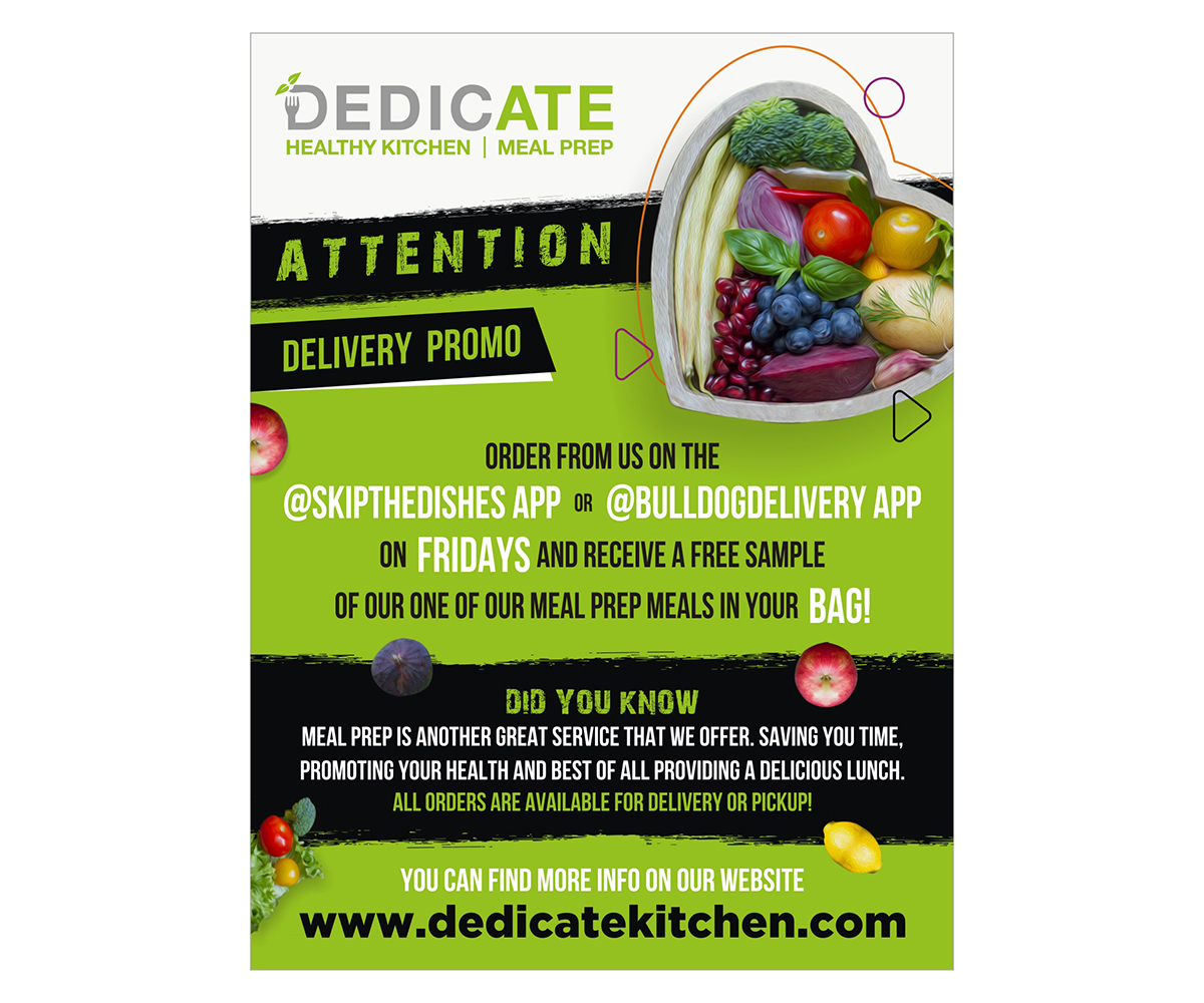 Design de Flyer par INDIAN_Ashok pour DEDICATE Healthy Kitchen | Design #26182069