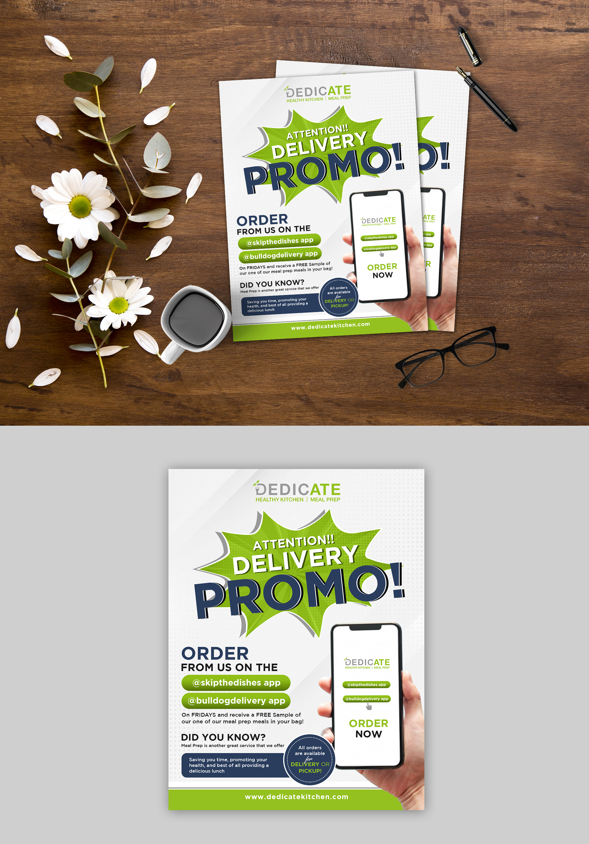 Flyer Design by debdesign for DEDICATE Healthy Kitchen | Design #26187970