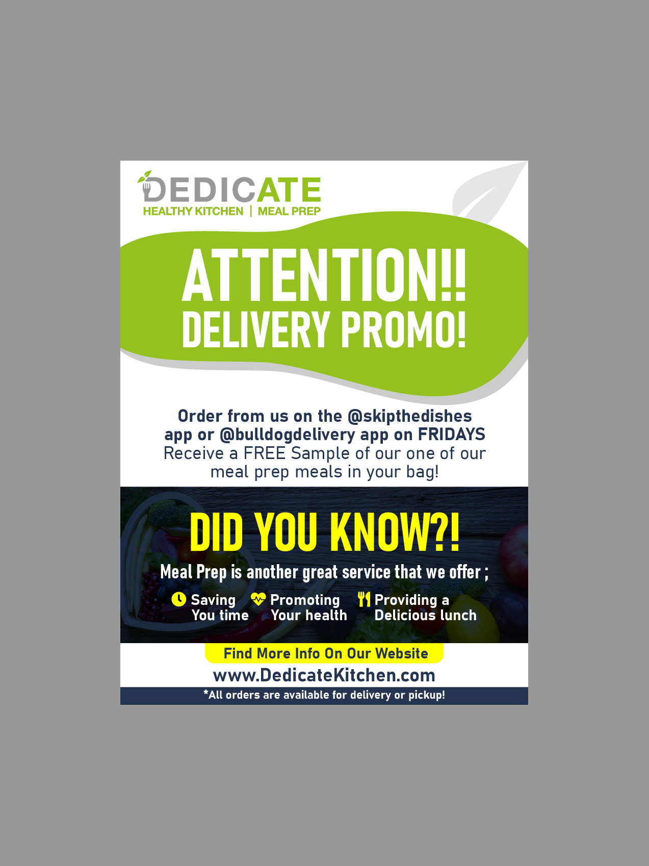 Design de Flyer par Benson M. pour DEDICATE Healthy Kitchen | Design #26190106