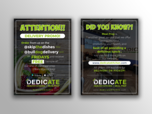 Design de Flyer par ecorokerz pour DEDICATE Healthy Kitchen | Design : #26180806