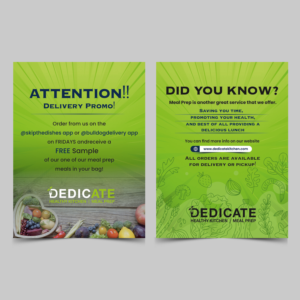 Design de Flyer par ecorokerz pour DEDICATE Healthy Kitchen | Design : #26182199