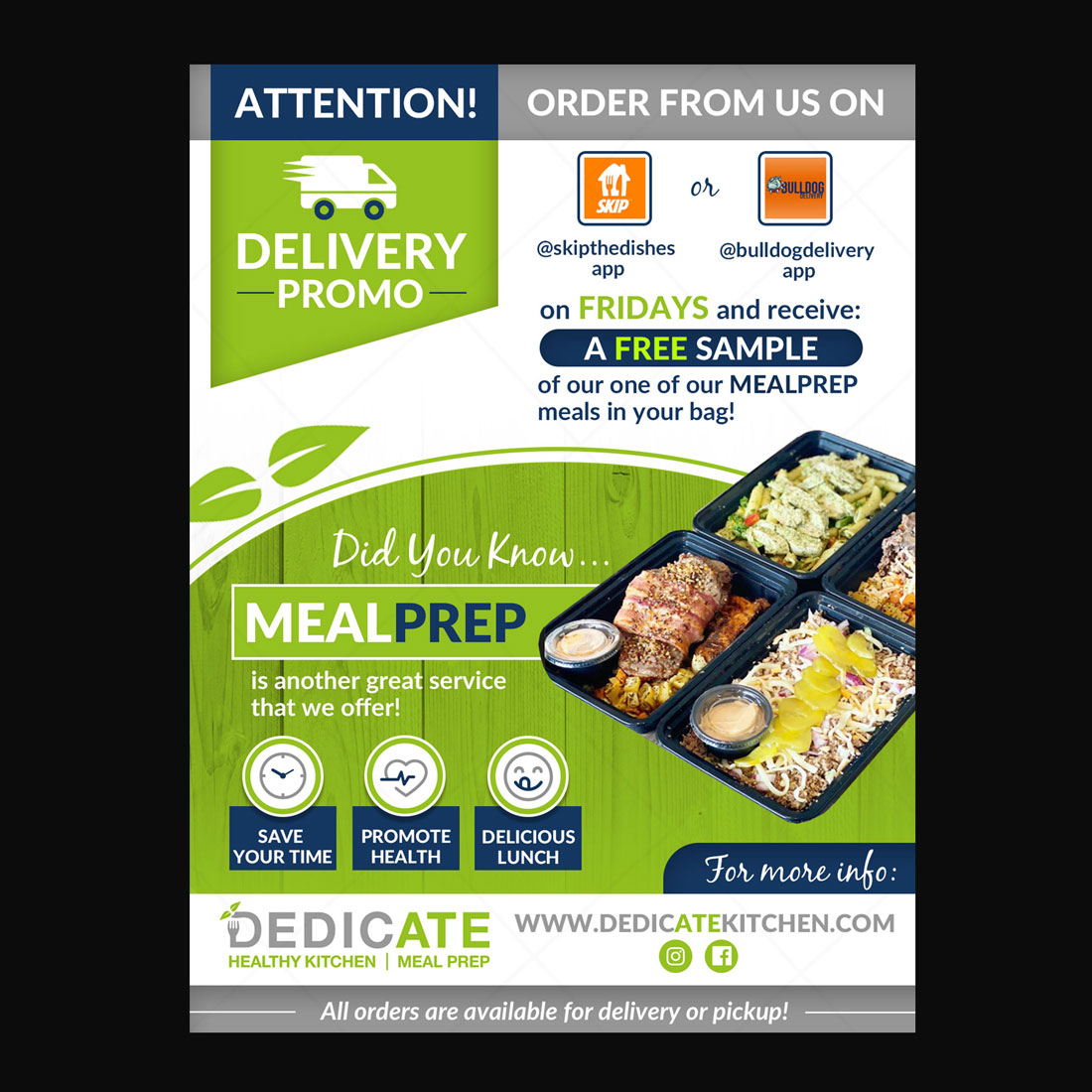 Flyer Design by DA. for DEDICATE Healthy Kitchen | Design #26184710