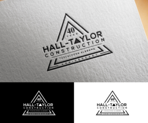 Hall-Taylor Construction, Tuscaloosa Alabama, 40 year anniversary or something like that | Logo Design by step forward 2