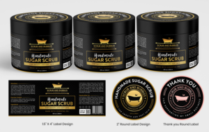 I need jar labels, and other types to include round and cigar band with an already designed logo | Label Design by SAI DESIGNS