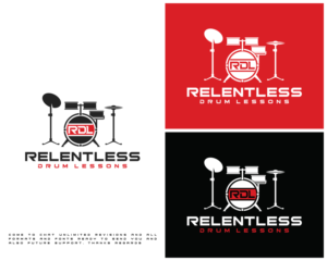 Relentless Drum Lessons RDL | Logo Design by Md Shehidul Islam Rimon