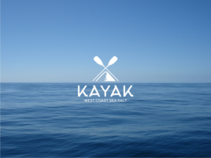 Main logo word: KAYAK  Secondary words: West Coast Sea Salt. | Logo Design by Atvento Graphics