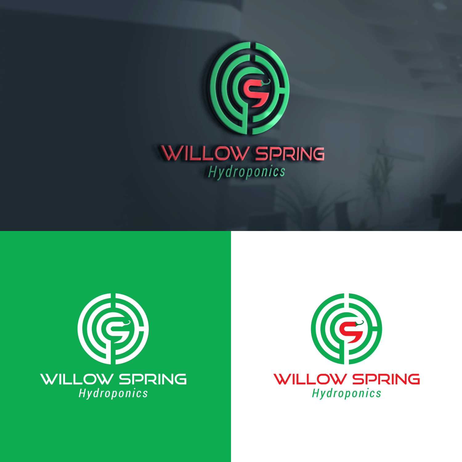 Logo Design by manah bening for Willow spring hydroponics | Design #26195430