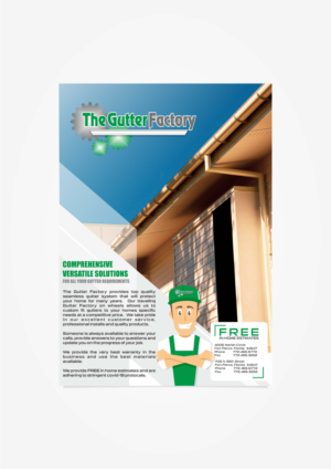 Create a flyer that will catch your eye and make you want to call us for BOARING seamless Gutters  | Flyer Design by Artissan