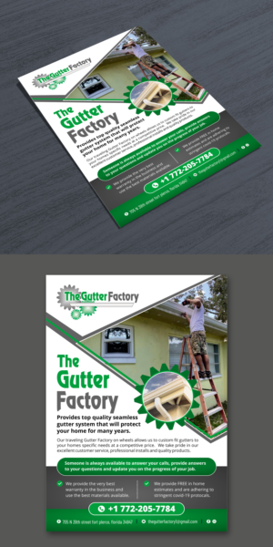 Create a flyer that will catch your eye and make you want to call us for BOARING seamless Gutters  | Flyer Design by ecorokerz