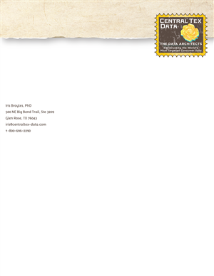 Letterhead Design by Kburks for Centraltex Data | Design: #3087719