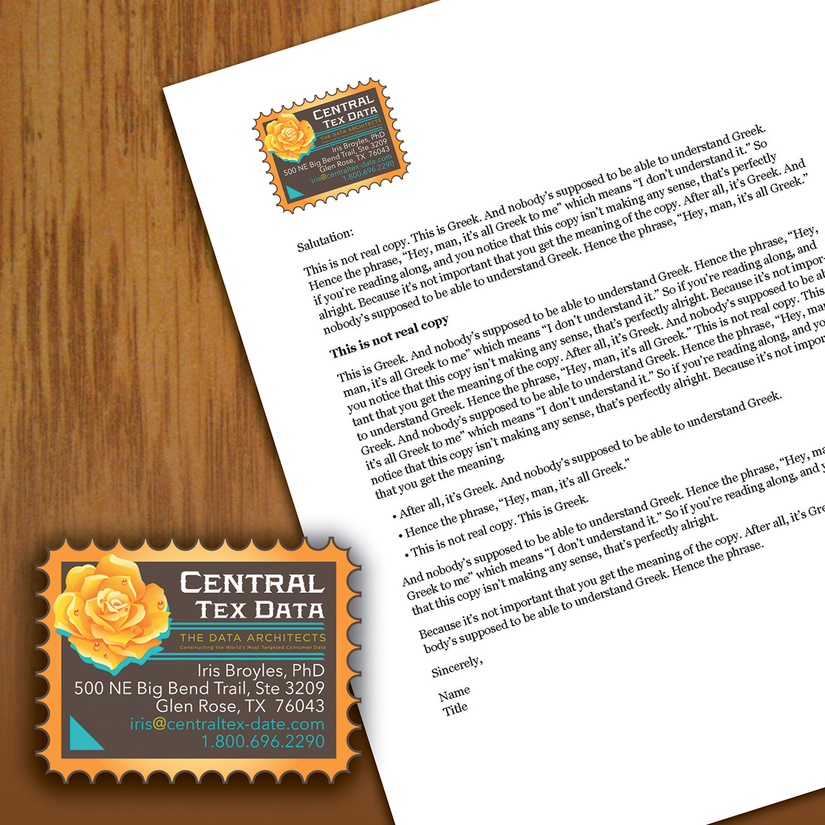 Letterhead Design by Melanie June for Centraltex Data | Design #3087685