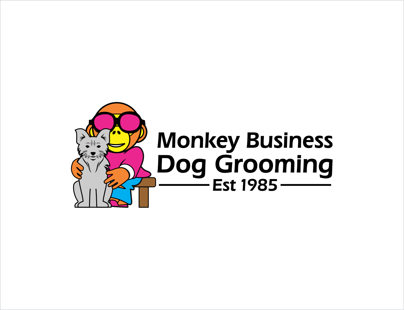 Diseño de Logo por BNdesigner para MONKEY BUSINESS DOG GROOMING | Diseño #26234992