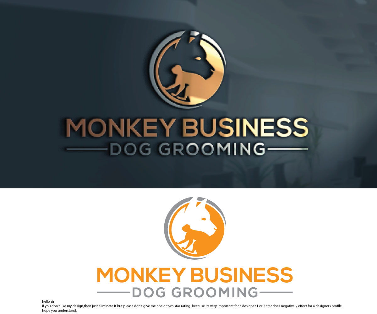 Diseño de Logo por sekanul para MONKEY BUSINESS DOG GROOMING | Diseño #26205646