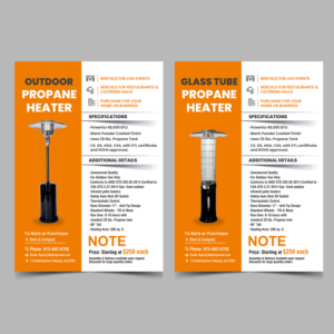 Heater product information sheets | Flyer-Design von ecorokerz