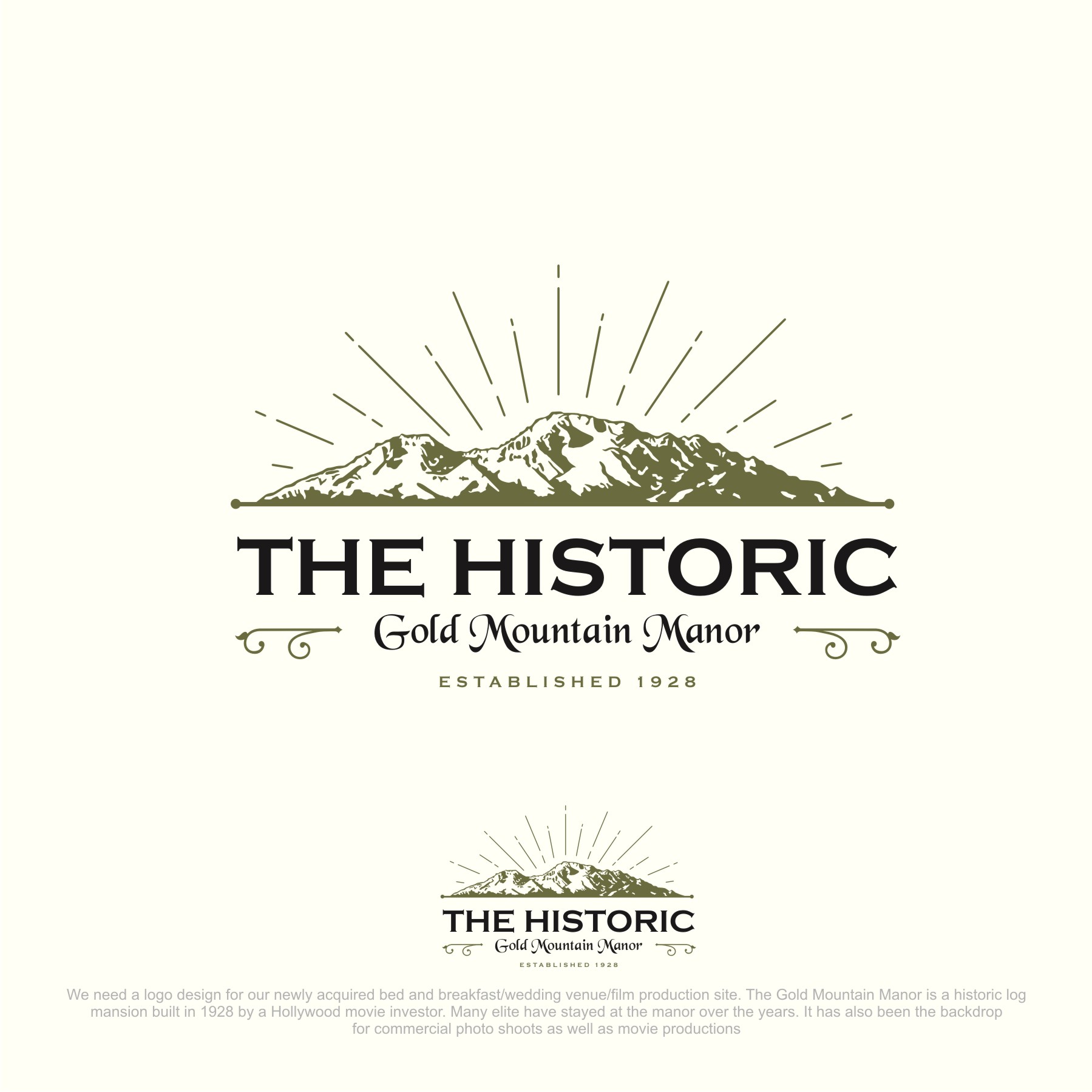 Logo Design by M 8 for Gold Mountain Manor | Design #26199433