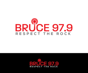 97.9 the BRUCE (tag line: "Respect the Rock") | Logo Design by makerlogoz