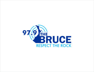 97.9 the BRUCE (tag line: "Respect the Rock") | Logo Design by BNdesigner