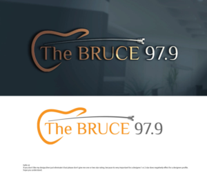 97.9 the BRUCE (tag line: "Respect the Rock") | Logo Design by sekanul