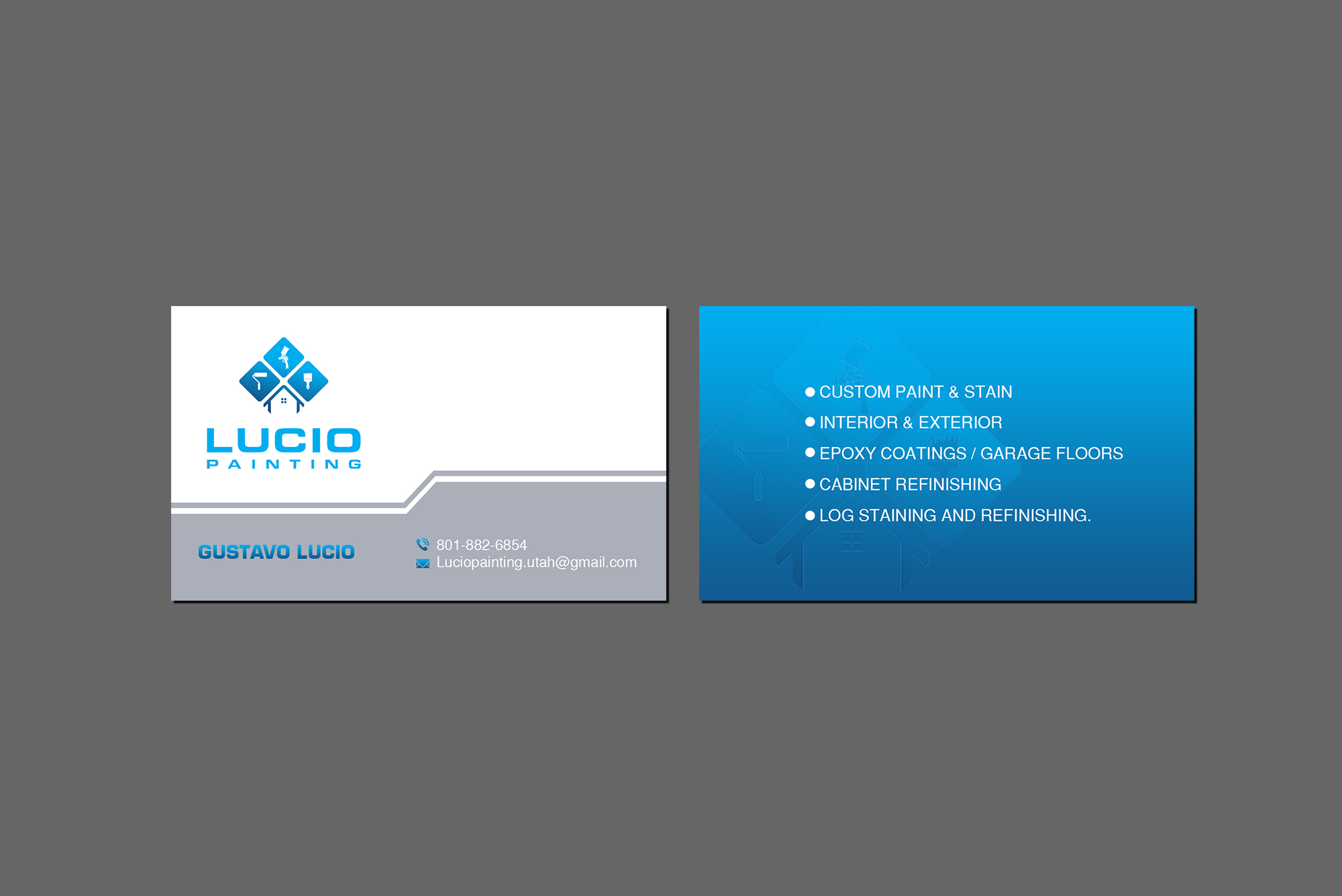 Business Card Design by Creations Box 2015 for Lucio Painting LLC | Design #26212454