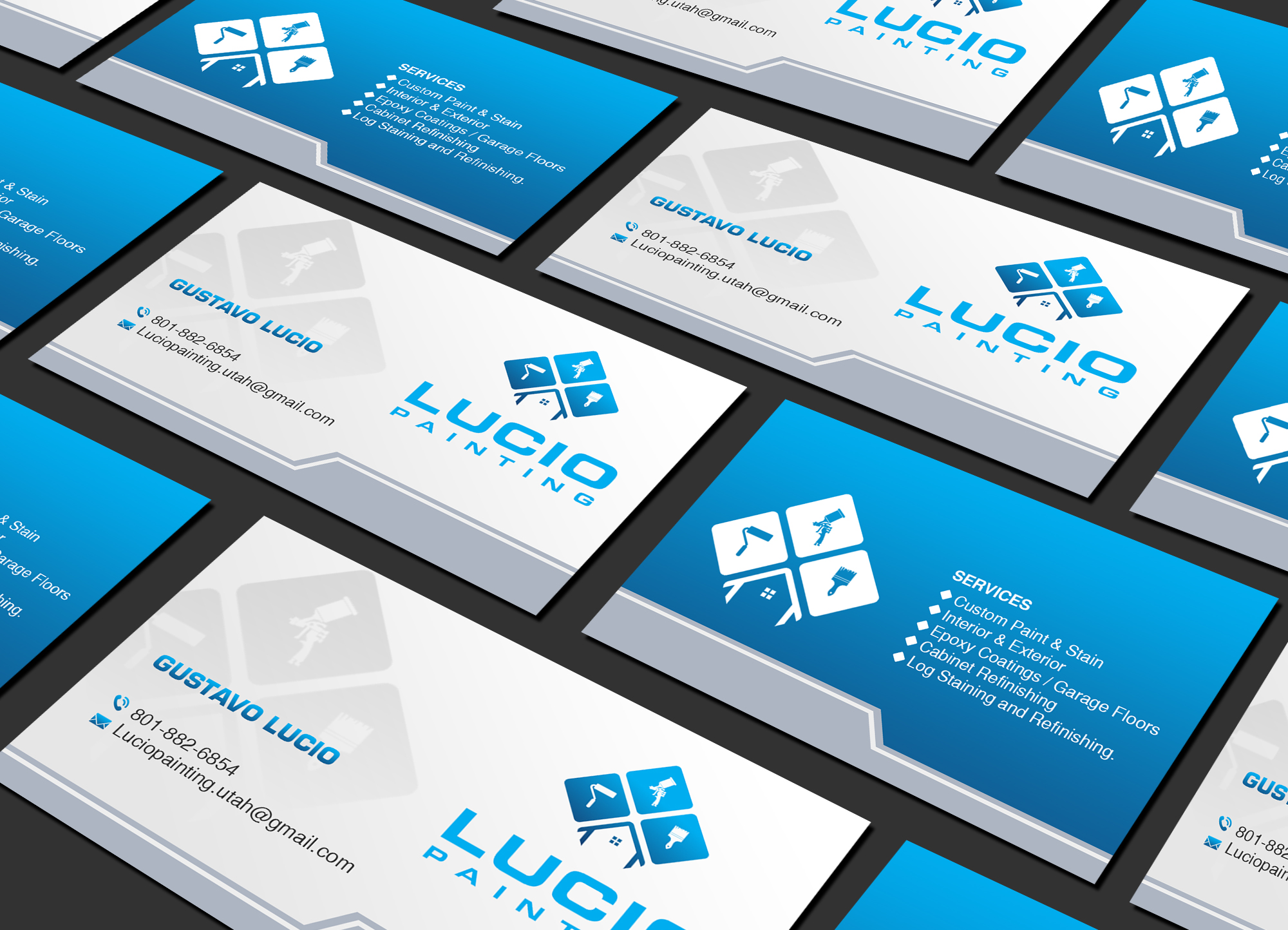 Visitenkarten-Design von Creations Box 2015 für Lucio Painting LLC | Design #26213323