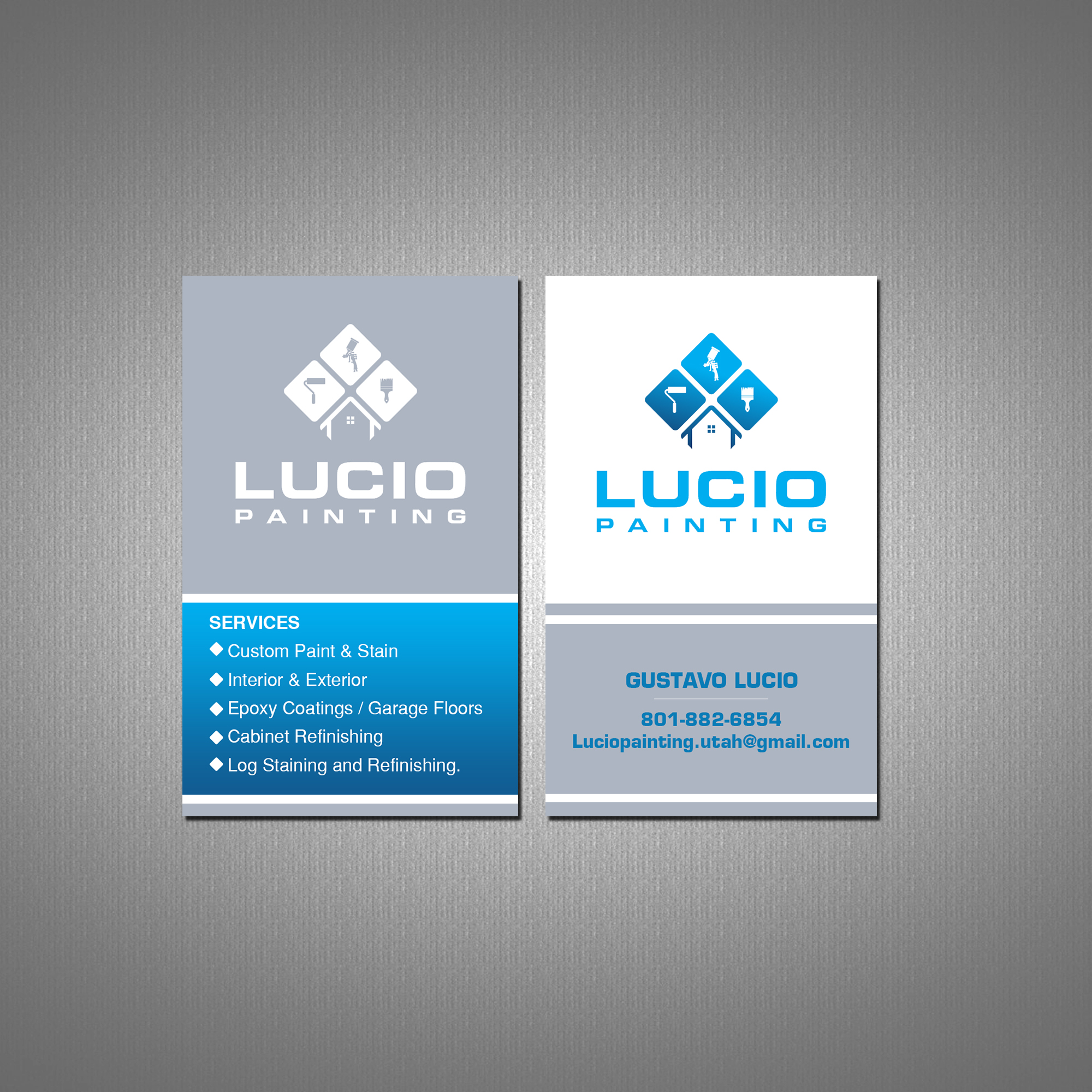 Business Card Design by Creations Box 2015 for Lucio Painting LLC | Design #26213346