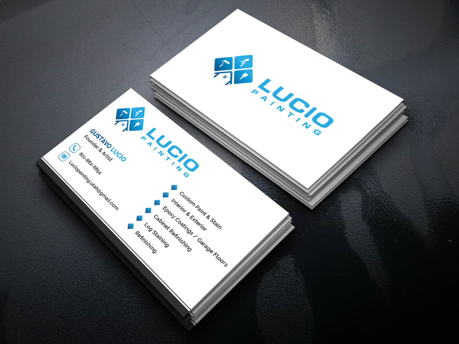 Business Card Design by websketchworld for Lucio Painting LLC | Design #26213200