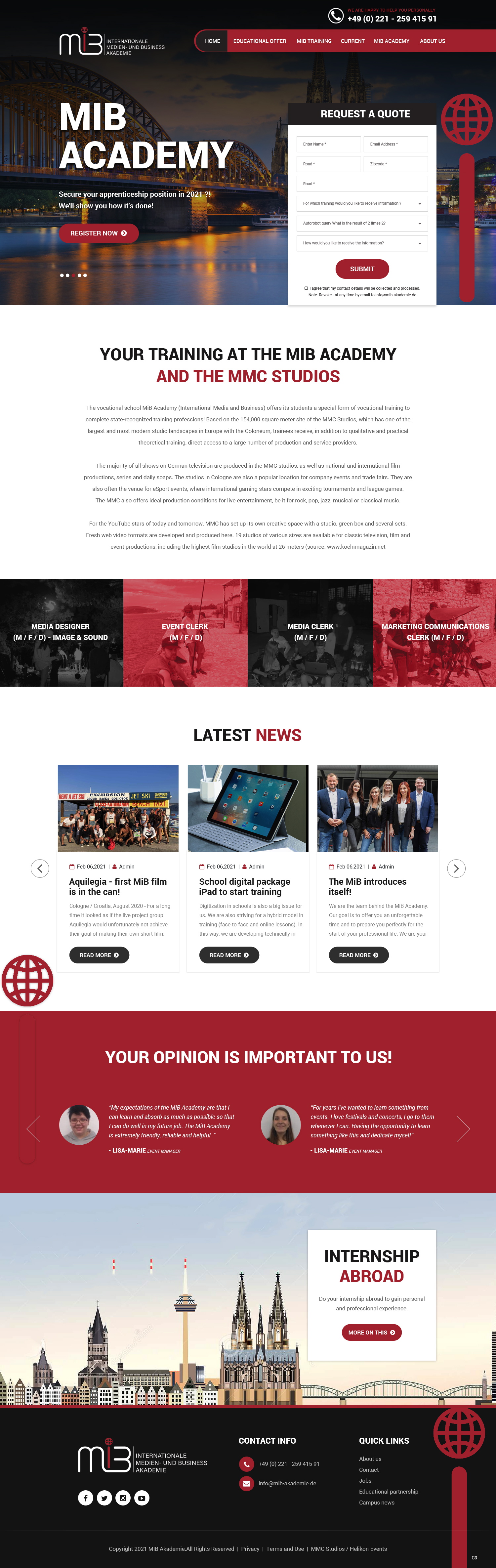 Web Design by pb for MiB Akademie GmbH | Design #26213489