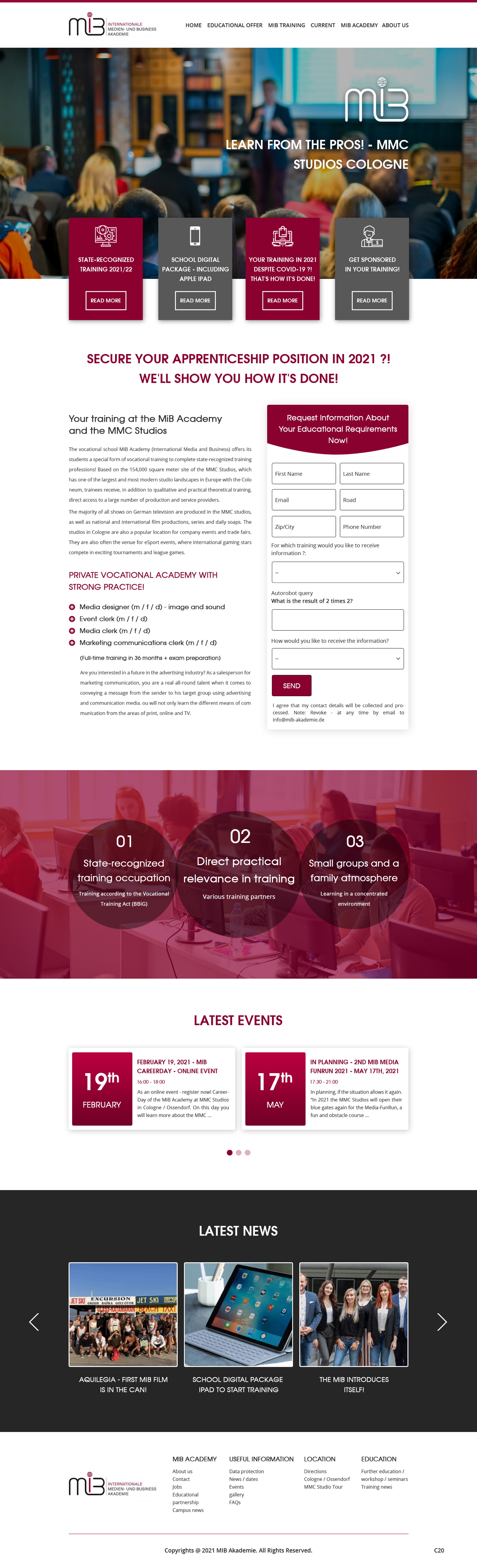 Web Design by pb for MiB Akademie GmbH | Design #26213491