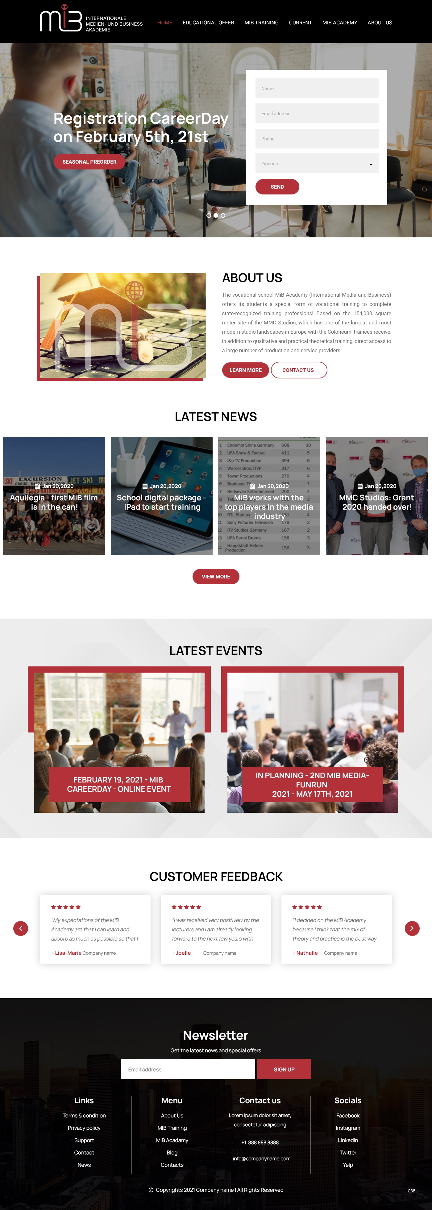 Web Design by pb for MiB Akademie GmbH | Design #26213493