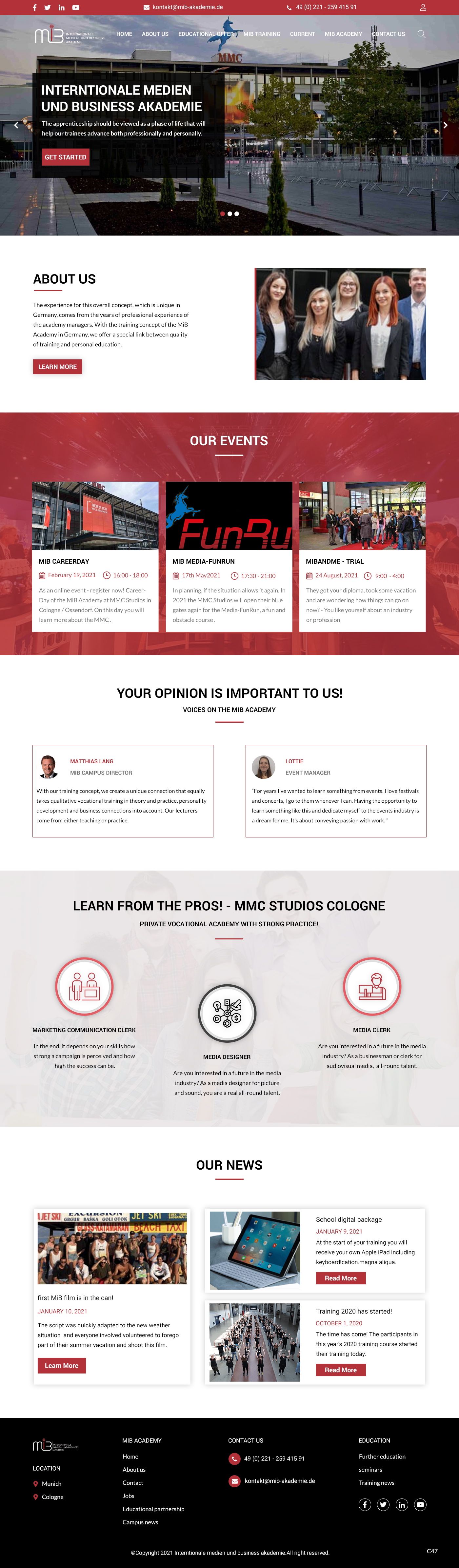 Web Design by pb for MiB Akademie GmbH | Design #26213496