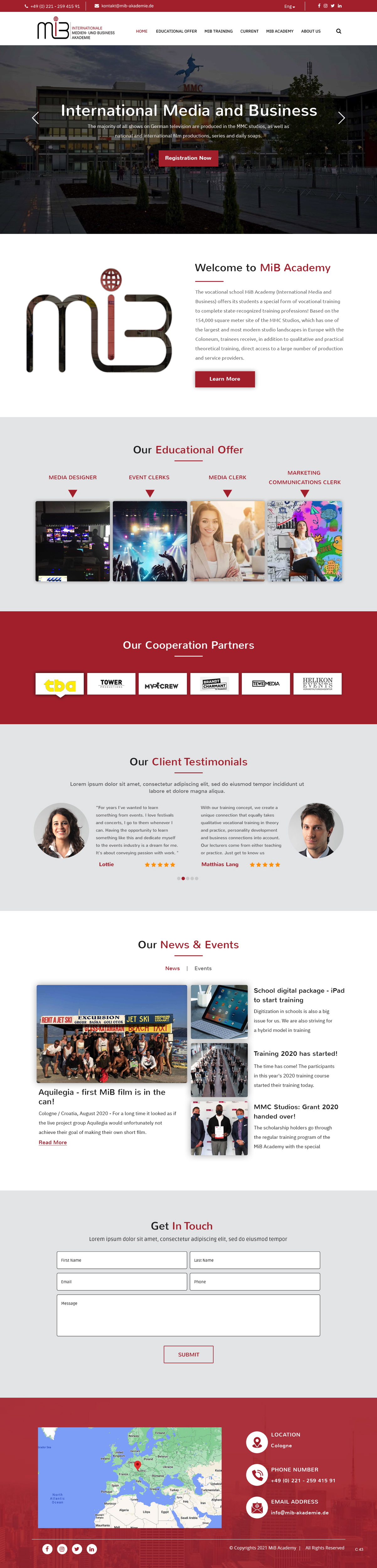 Web Design by pb for MiB Akademie GmbH | Design #26213497