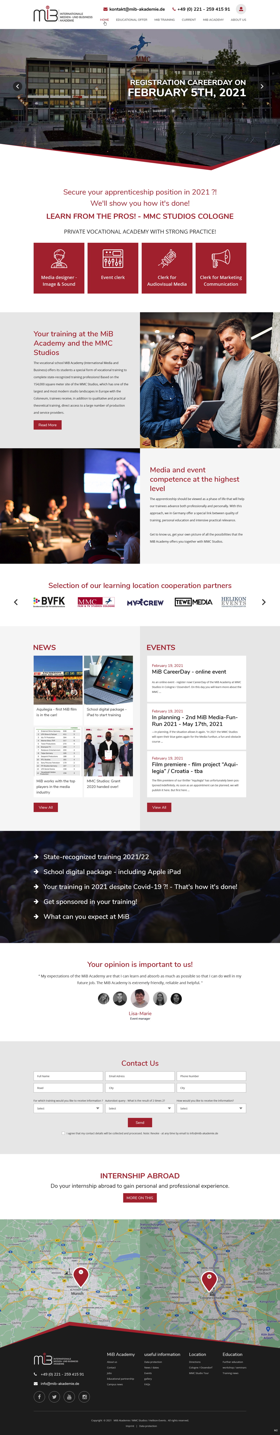 Web Design by pb for MiB Akademie GmbH | Design #26213498