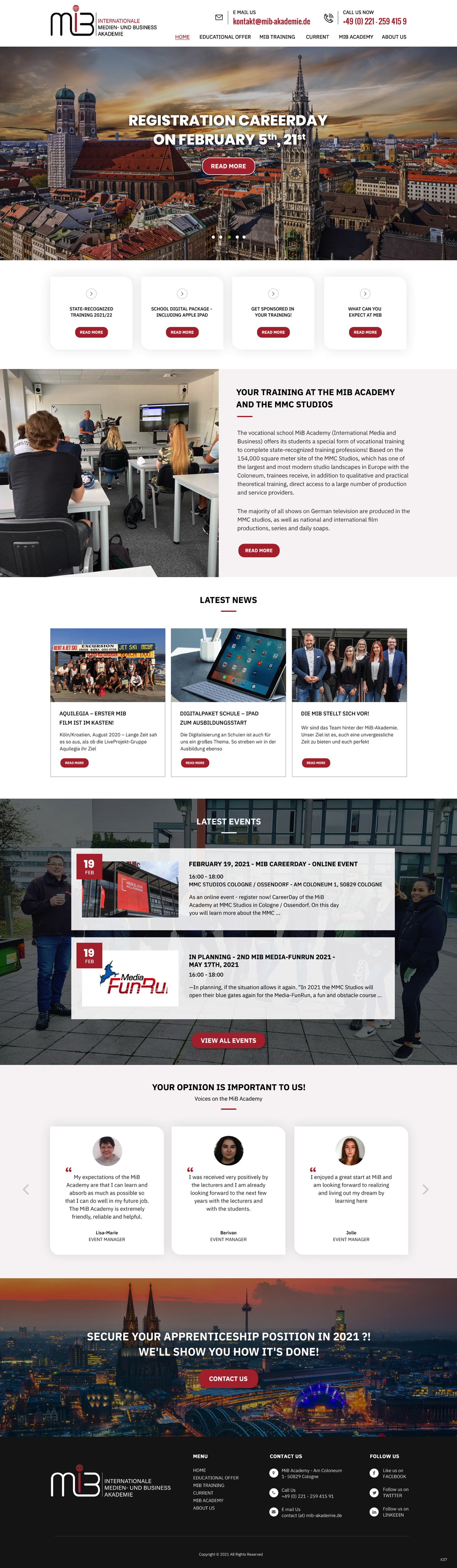 Web Design by pb for MiB Akademie GmbH | Design #26213499