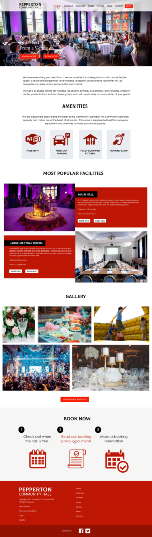 Pepperton community hall home page | Web-Design von wanagaran