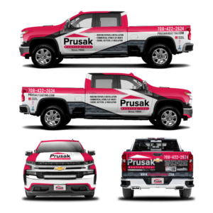 Prusak Roofing Commercial Truck Wrap | Car Wrap Design by Radsky17