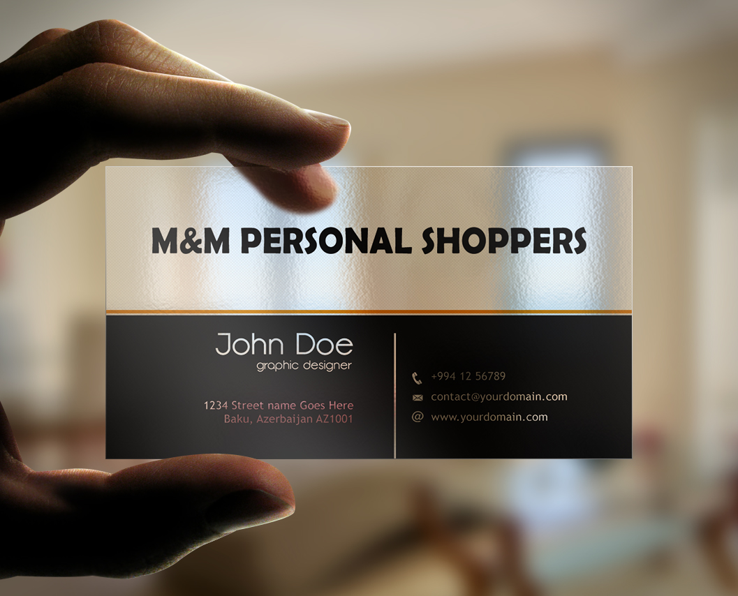 Design de Carte de Visite par PandaPiratez pour M and M Personal Shoppers | Design #3060468