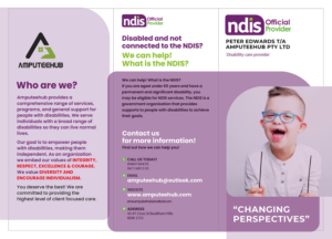 PETER EDWARDS T/A AMPUTEEHUB PTY LTD An NDIS registered disability care provider needs a brochure. | Design de Brochure par typeo1978