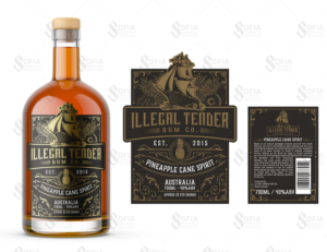 Pineapple Cane Spirit Label | Design Graphique par SofiaDesignStudio