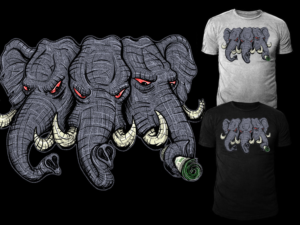 3 headed elephant with $100 bill | T-Shirt-Design von Falih A