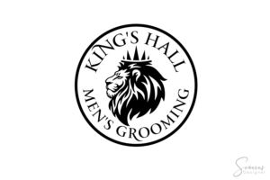 The name of the business and a lion with a crown  its for a vintage alpha male barber shop /social club | Logo Design by InkThink by Scaurus