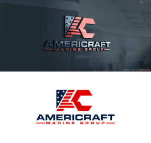 AmeriCraft as the main text with Marine Group smaller under it. | Logo Design by Mono.co