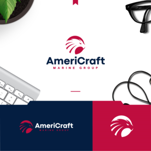 AmeriCraft as the main text with Marine Group smaller under it. | Logo Design by JBalloon Design