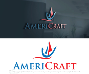 AmeriCraft as the main text with Marine Group smaller under it. | Logo Design by sekanul