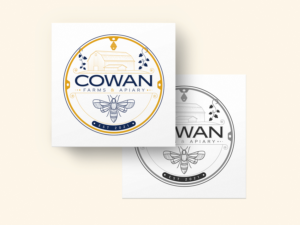 Cowan Farms and Apiary or Cowan Farms & Apiary | Logo Design by ACK Design
